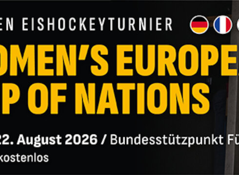 Mehr dazu auf der DEB-Website Das Foto zeigt den Termin für die Füssener Spiele im Rahmen der "Women's European Cup of Nations" an: 20.08. - 22.08.2026